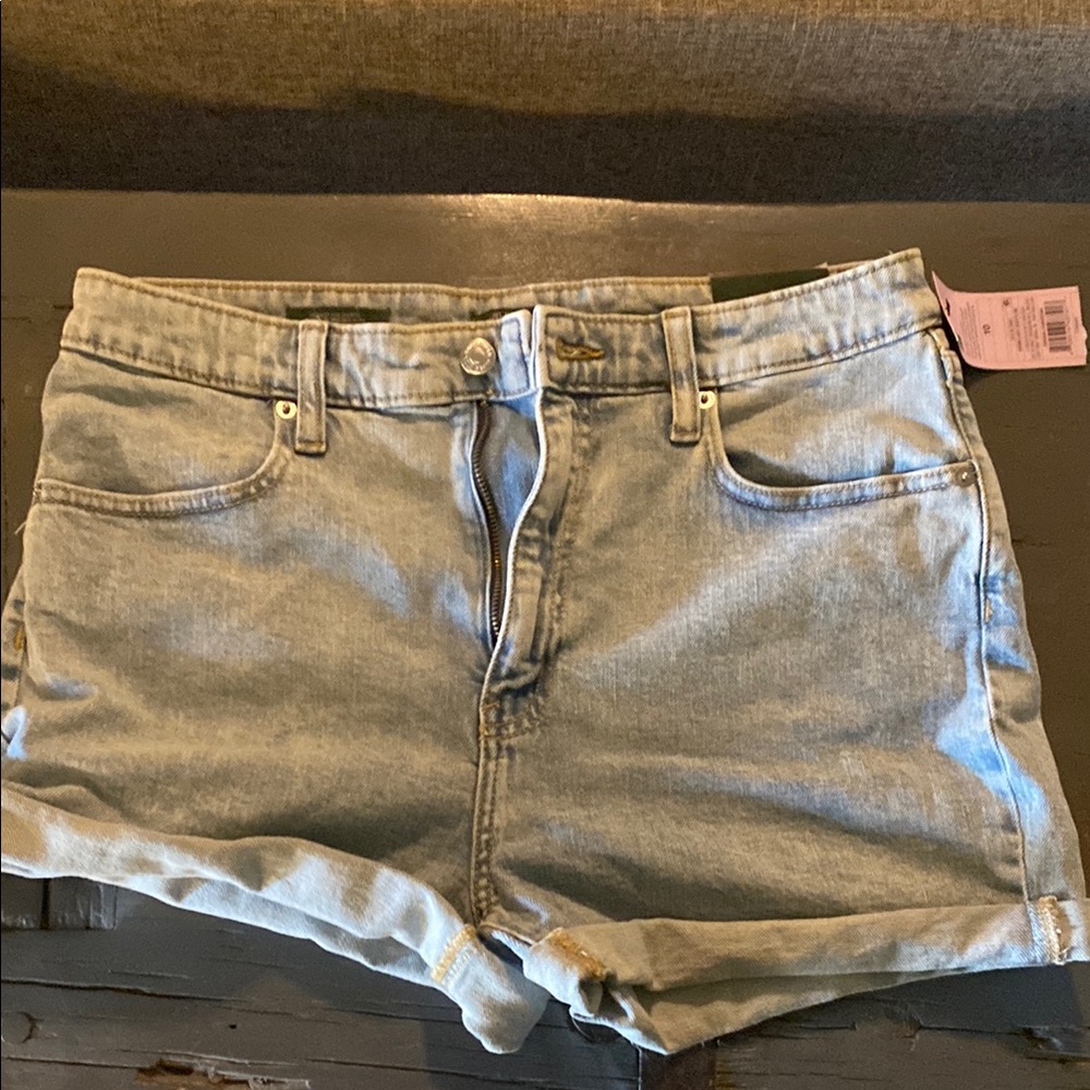 Wild Fable Blue Jean Shorts High-Waisted Cuffed